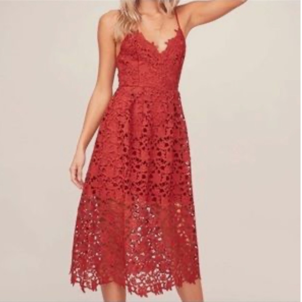 ASTR midi dress - Rust color